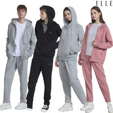 ELLE 엘르 기모 코튼 블렌디드 에센셜 트랙수트 세트 남성 여성 트레이닝복