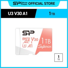 실리콘파워 Silicon Power 마이크로 SD카드 Superior SDXC UHS-I 고프로 블랙박스 Class 10 V30 A1, 1TB, 1개