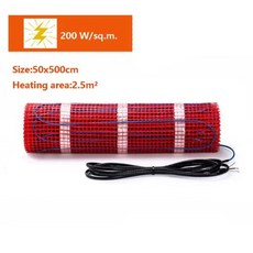 전기 복사 온열 매트 자기 접착 바닥 난방 세라믹 타일 나무 시스템 200Wm2 m2, 5) 0.5x5m - 50 센치메터, 5) 0.5x5m - 50 센치메터