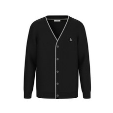 헤지스 남성용 FINE WOOL 컬러 배색 울 가디건 HZSW3D201BK
