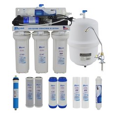 언더 싱크 역삼투 물 여과 시스템 5 단계 RO 정수기 수도꼭지 탱크 플러스 1 년 교체 Filter-50G, [01] 100 - 240, [01] EU, 1개