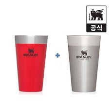 스탠리비어파인트 [스탠리공식유통사] 어드벤처 스태킹 비어 파인트 1+1 473ml 플란넬 레드10-02282-143 473ml 해머톤 그린10-02282-139