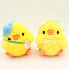 아이끌레 병아리 인형 키링 2종 세트, 옐로우, 1세트, 9cm