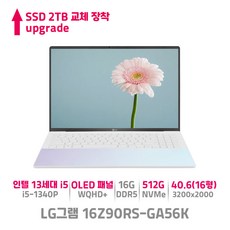 LG 그램 Style 16Z90RS-GA56K OLED WQHD+ 인텔13세대i5 윈도우11, WIN11 Home, 16GB, 2TB, 코어i5, 오로라 화이트