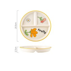 세라믹 부분 제어 다이어트 플레이트 분할 디저트 스낵 서빙 접시, 2.Round A, 1개