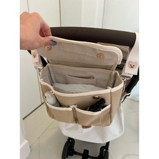 유모차정리가방 유모차오거나이저 유모차걸이가방 새로운 스타일 방수 기저귀 가방 대용량 엄마 여행 다기능 출산 유모차 정리함, 1개, 2 PCS hook