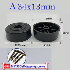 가구 슬라이더 글라이드 네일 직경 24-60mm 원형 플라스틱 의자 테이블 소파 무버 바닥 보호기 조절 가능, 05 A 34x13mm 4pcs