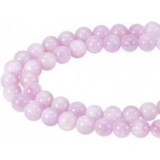 NBEADS 1 가닥 49PCS 8mm 클래스 자연 라운드 쿤지테 젬스톤 비즈 15.5" 팔찌 목걸이 귀걸이 보석 공예