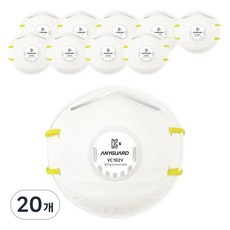 애니가드 안면부여과식 컵타입 밸브형 1급 방진 마스크 VC-102V, 20개, 화이트