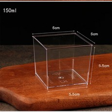 10PCS 플라스틱 무스 컵 광장 투명 디저트 젤리 요구르트 케이크 생일 웨딩 파티 용품, 1개