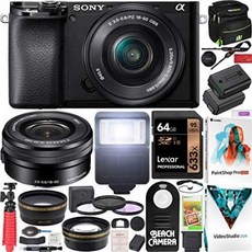 Sony a6100 Mirrorless Camera 4K APS-C ILCE-6100LB with 16-50mm F3.5-5.6 OSS Lens Kit and Deco Gear, One Color_One Size, 상세 설명 참조0, 상세 설명 참조0