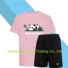 Victory (Panda)배드민턴 경기 드라이 반팔 반바지 남녀 트레이닝 티셔츠
