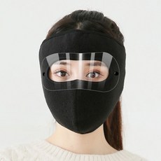 남녀공용 방풍 통기성 HD 고글 페이스 마스크 김서림 방지 마스크 야외 스포츠 사이클링 모자 스노우보드, 1개, 흑발