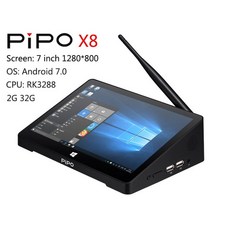 미니pc PIPO X8 Pro / X8S / X8 미니 PC 7 인치 1280*800 Win10 / Android 7.0 / Linux Intel N4020/RK3288, 01 미국, 03 X8 Android 7.0