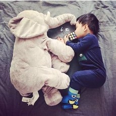 Dec.26 459번 코끼리 안심 쿠션 아기 잠자는 인형 어린이 덮개 담요 다용도 큰 베개 이불Z, 회색