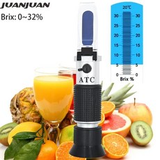 휴대용 설탕 굴절계 ATC 설탕 수분 함량 측정 주스 브릭스 0 20% 당 농도 측정기 0 32% 브릭스 테스터, [01] A 0 to 32 Brix, 1개
