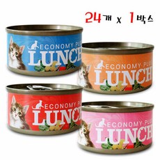 이코노미 프리미엄 런치캔 80g 24개입 고양이간식, 치어, 24개