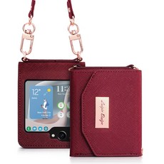 갤럭시 Z플립5 - 키치 지폐 카드 수납 월렛 핸드폰 케이스 + 핸드스트랩