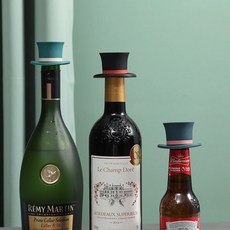 샴페인 진공 와인 병 마개 맥주 뚜껑 실리콘 모자 모양 가족 실러 바 신선도 플러그 도구, green, 1개