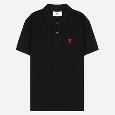 아미 [아미]24SS BFUPL001 760 001 남성 로고 자수 PK 셔츠 블랙