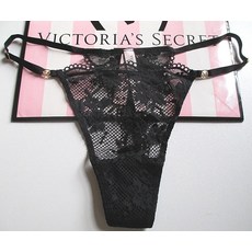 빅토리아시크릿 LOVE 클라우드 조절가능한 스트링 텅 팬티 VS 블랙 Fishnet 레이스