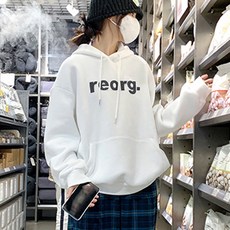 메이킹유 [주문폭주/루즈핏] 프린팅 레터링 기모 후드티 스트링 오버핏 캐주얼 데일리 꾸안꾸 LM028코나인기모후드티