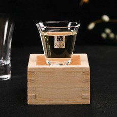 일본 히노끼 사케잔 나무컵 히노키 나무잔 마스 편백 잔, 술잔 60ml, 1개