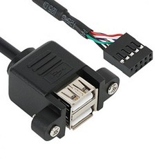 주식회사크레피 USB 2.0 메인보드 헤더 판넬형 케이블 0.5M 전문가용 기타케이블 젠더, 1