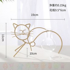 골드 고양이 화병 인테리어 소품, 고양이 장식품 4