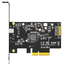 USB 3.2 PCIE 라이저 카드 Gen 2 X2 Type C 포트 PCI E PCI Express X4 SATA 15 핀 커넥터 20Gbps 카드에 추가|키보드|, 1개, 단일, 단일