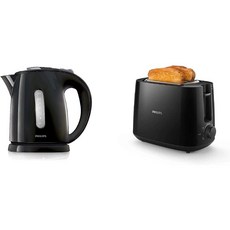 필립스 HD4646/20 시리즈 주전자 (1.5 리터 2400 와트 안티 라임) 블랙 + 필립스 HD2581/90 토스터, 단일상품