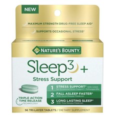 Natures Bounty GABA 가바 아슈와간다 Sleep3 서포트 56정, 56 Count, 1개