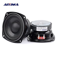 Aiyima 2 pcs 4 inch 50 w 서브 우퍼 오디오 스피커 휴대용 미니 스테레오 4 옴 8ohm 스피커 우퍼 전체 범위 자동차 경적 스피커|조합 스피커|, 1개, 단일, 4 Ohm 50W