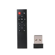 USB 수신기가 있는 Windows용 Android TV Box PC용 Universal Wireless 2.4GHz 리모컨 지원, 검은색, 1개
