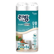 Living SOFT TISSUE 安心清潔天然紙漿廚房紙巾, 150張, 8捲