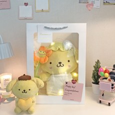 무무라이크 중형 인형 + 고리인형 + 메시지카드 + 쇼핑백 선물 세트, 폼폼푸린 샤워가운