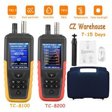 공기질측정기 TC-8200 TC-8100 먼지 입자 카운터 PM2.5 PM10 감지기 농도 테스터 클린룸용 온도 습도계, 02=TC-8100, 1개