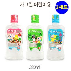 유니크앤몰 저자극 불소코팅 가그린 어린이용380ml 딸기+사과+풍선껌 3종세트 충치예방 구강청결제, 2세트
