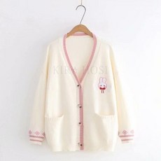 kirahosi 여학생 봄 가을 레빗자수 교복 걸침 기본 가디건니트 + 덧신증정 DI535f73