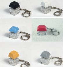 키캡 키캡키링 6종세트 기계 키보드 축 테스트 스트레스 해소 타닥 키보드 캡 초조한 손가락 안정, 블랙 화이트 블루 레드 그레이 옐로우, 1개