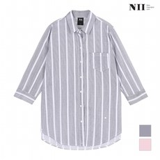 NII NII 여성 화이트핀 스트라이프 셔츠_2NNYNLTF6526_N7Q4