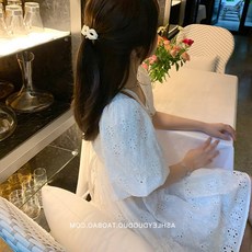 여성 여름 소프트스타일 스윗 작은 키 여신 무드 화이트 점프슈트