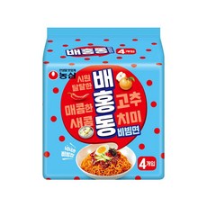 농심 배홍동비빔면(멀티팩) 137g x4개 자취템 쏘울푸드 분식 학생 완내스 쏘울푸드, 2개