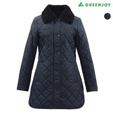 여성 다이아퀼팅 카라 하프 점퍼