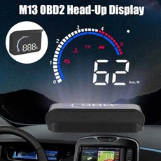 자동차hud 차량용 헤드업 디스플레이 디지털 알람 세트 속도계 M13 HUD GPS 나침반 시계 계량기 앞유리, 01 Black, 1개