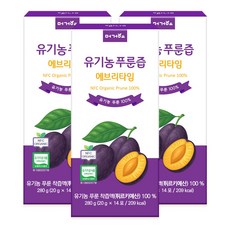 머거요 유기농 푸룬즙 에브리타임 NFC 착즙 푸룬주스, 3개, 280g