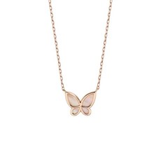 [로이드] **오묘한 색상의 천연 핑크자개가 돋보이는 인기템** 14K 18K GOLD 골드 나비 핑크 자개 목걸이 LNN18035G
