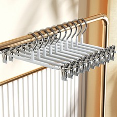 쿠빙홈 설렘뿜뿜 인테리어 논슬립 코팅 바지걸이 10개, 화이트, 1세트