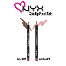 NYX 누드 핑크858 내추럴810 2개 립 펜슬 세트 Lip Pencil Set of 2 Nude Pink858 Natural810, 단일상품, 단일상품