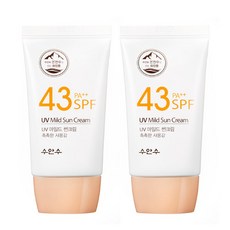 에네스티 온천수 마일드 선크림 SPF43+ PA++ 40ml 1+1, 1개